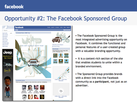 sponsored facebook groups